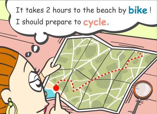 It takes 2 hours to the beach by bike! I should prepare to cycle.