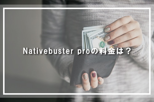 Nativebuster proの料金は?