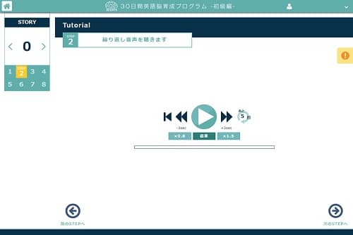 STEP.2 (テキストを見ずに)音声を繰り返し聴く