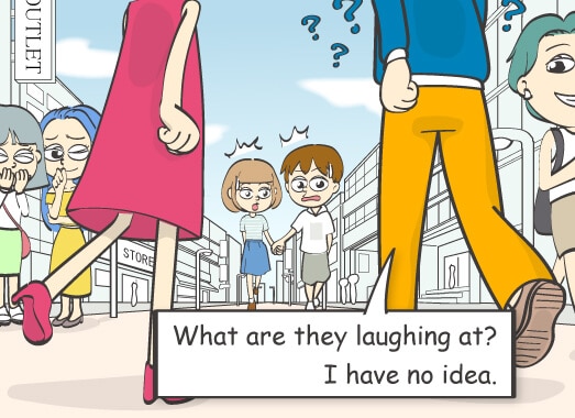 What are they laughing at?
