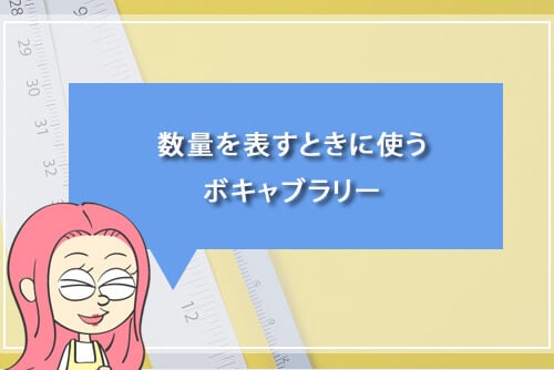 数量を表すときに使うボキャブラリー