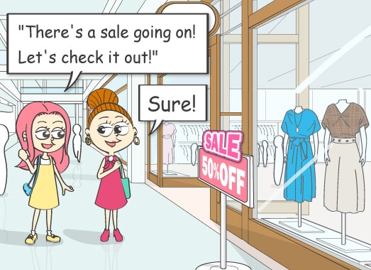There's a sale going on!Let's check it out!