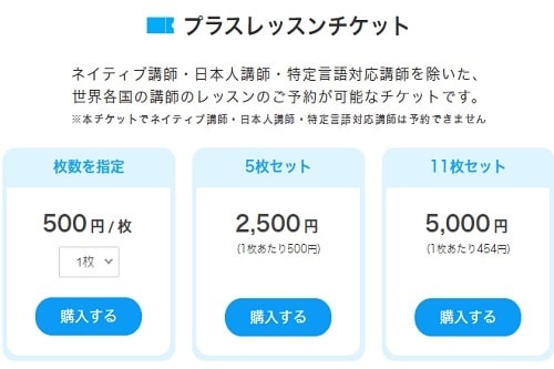 DMM英会話プラスレッスンチケット