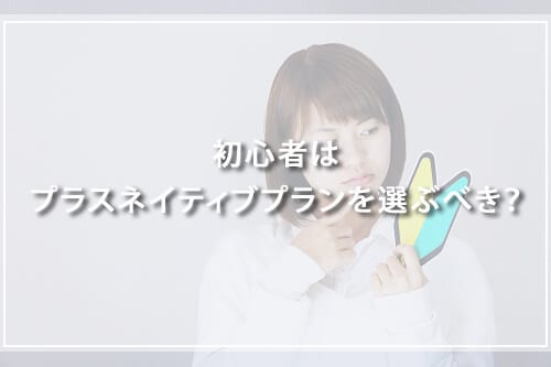 初心者はプラスネイティブプランを選ぶべき？