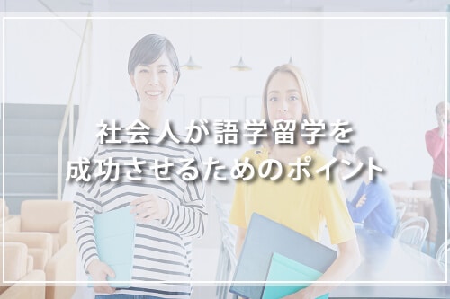 社会人が語学留学を成功させるためのポイント