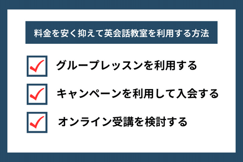 料金を安く抑えて英会話教室を利用する方法